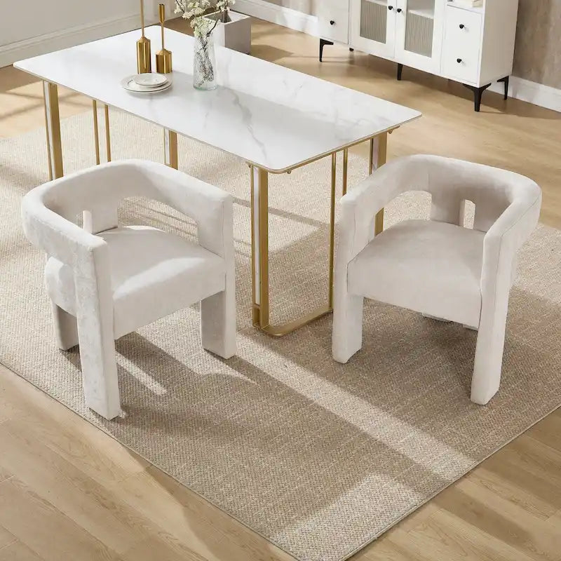 Comfortable Fabric Upholstered Dining Chair Set for Various Spaces