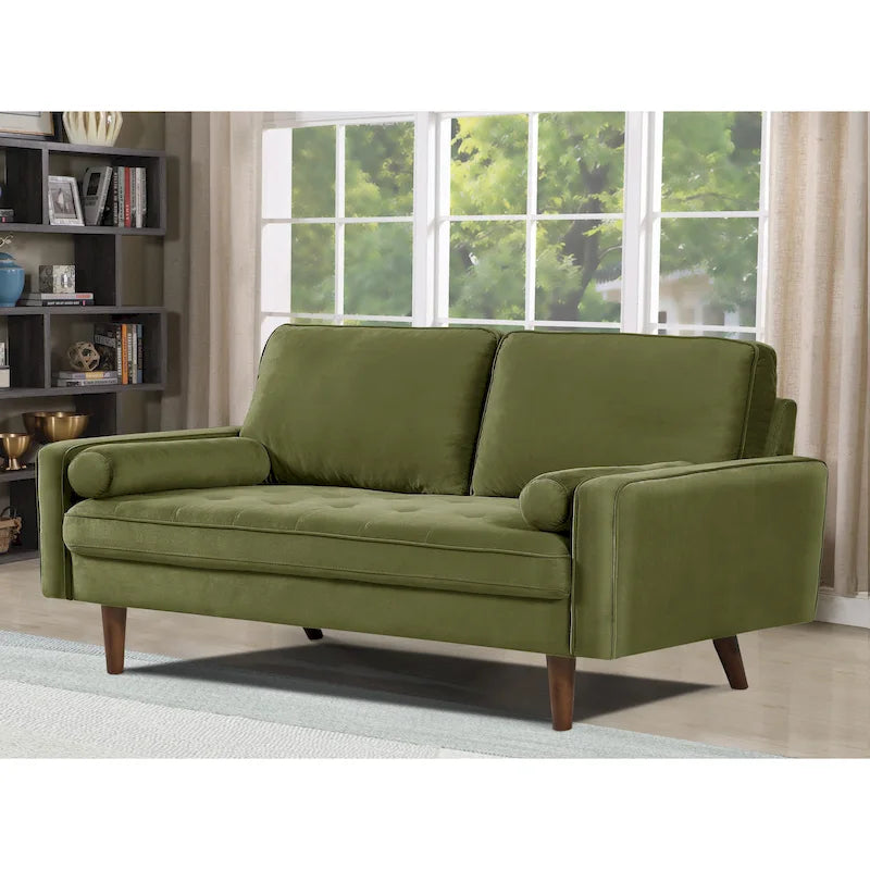 Wood Frame Velvet Tufted Sofa