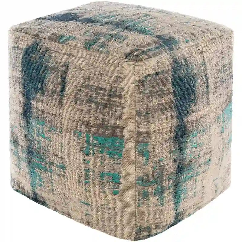 Modern Abstract 18-inch Cube Pouf