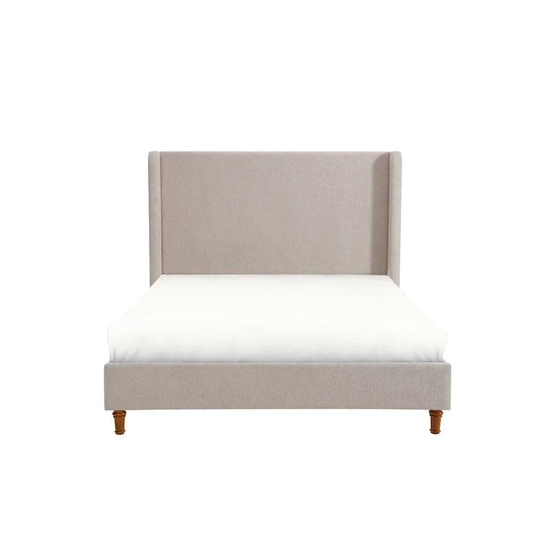 Tall Headboard Upholstered Bed Elegant Simplicity Bedroom Bed