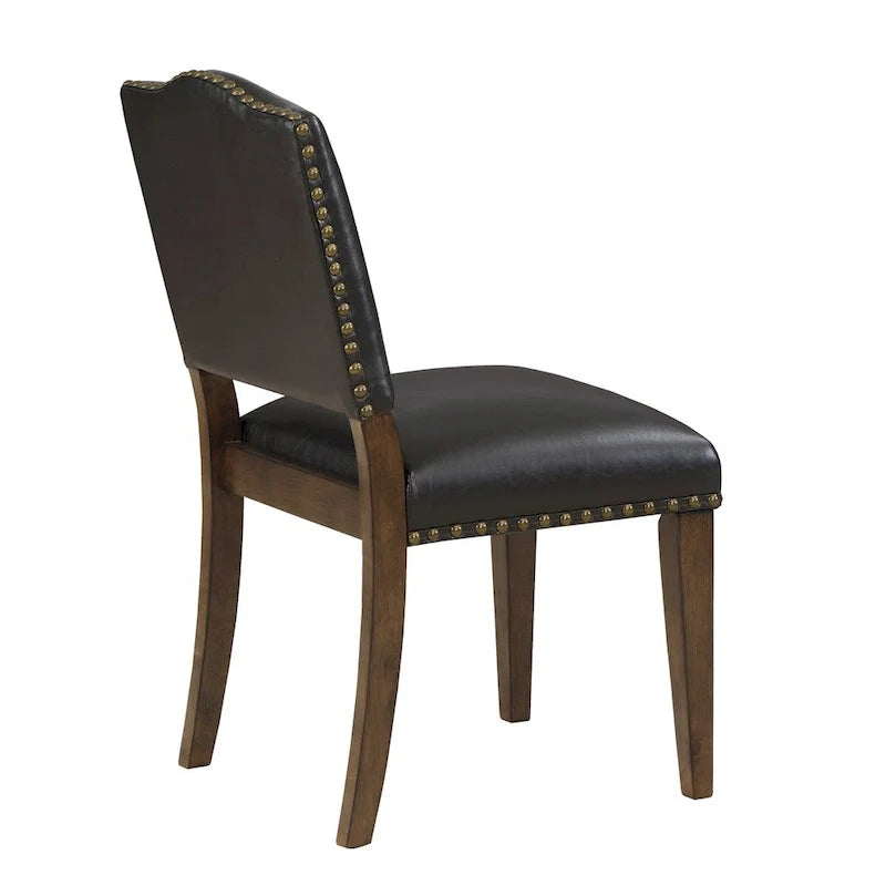 Faux Leather Dining Chair with Nail Heads for dining room(Set of 2)